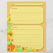 Rezeptseite zum Thema Herbst (Rückseite)