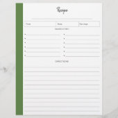 Rezeptseiten in Buchstabenformat | Tropisch (Vorderseite)