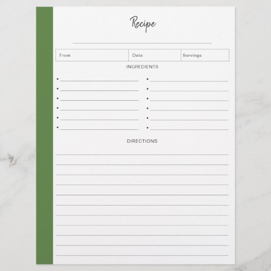 Rezeptseiten in Buchstabenformat | Tropisch (Vorderseite)