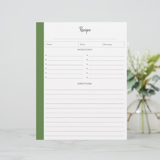 Rezeptseiten in Buchstabenformat | Tropisch (Stehend Vorderseite)