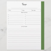 Rezeptseiten in Buchstabenformat | Tropisch (Rückseite)