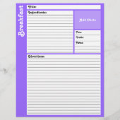 Rezeptseiten (Leichte Violette) Flyer (Hinten)