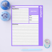 Rezeptseiten (Leichte Violette) Flyer (Einzeln)