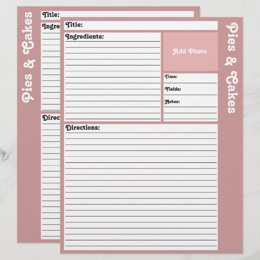 Rezeptseiten (Mauve) (Vorne/Hinten)