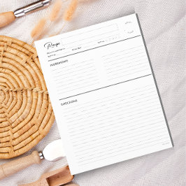 Rezeptseiten mit Liner Modern in Graubuchstaben