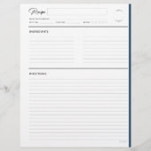 Rezeptseiten mit Linken Moderne in Navy-Letter-For (Vorderseite)