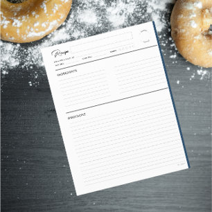 Rezeptseiten mit Linken Moderne in Navy-Letter-For