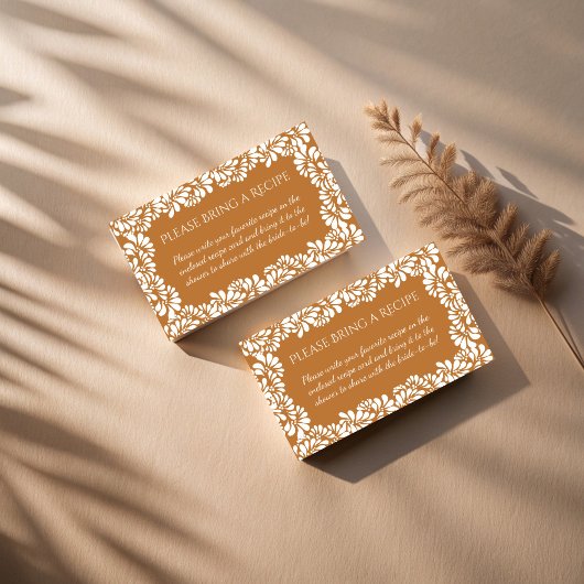 Rezeptur des mexikanischen Brautparty talavera ter Begleitkarte