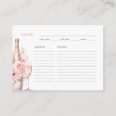 Rezeptur für Brautparty in Rosa Begleitkarte (Rückseite)