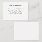 Rezeptur für Brautverfahren mit Minimalistischem B Begleitkarte (Vorne/Hinten)