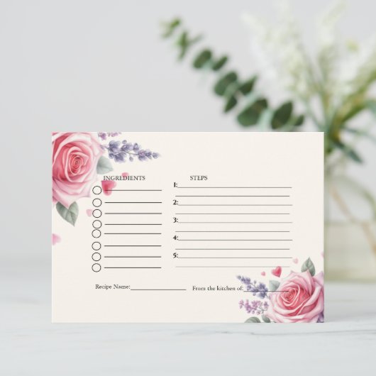 Rezeptur für Eiscreme-Brautparty Begleitkarte (Stehend Vorderseite)