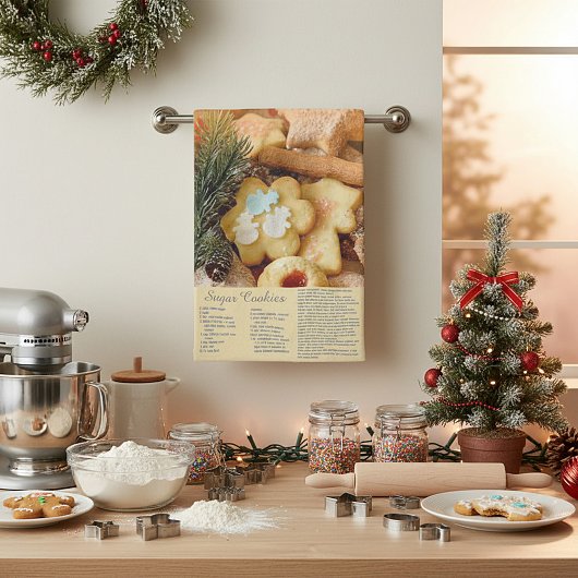 Rezeptur für Zuckerkekse Geschirrtuch