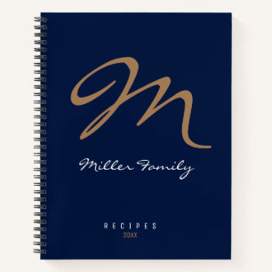 Rezepturen Mit Monogramm dunkelblau Notizblock