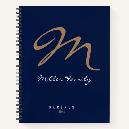 Rezepturen Mit Monogramm dunkelblau Notizblock (Vorderseite)