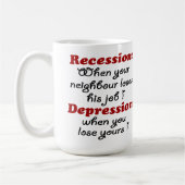 REZESSION - DEPRESSION KAFFEETASSE (Links)