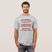 Rezession, Krise, Erholung - humorvoller T - Shirt (Vorne ganz)