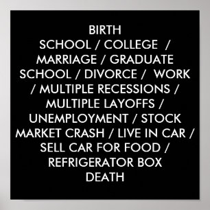 REZESSIONS-PLAKAT #1: Die Leben-Liste Poster