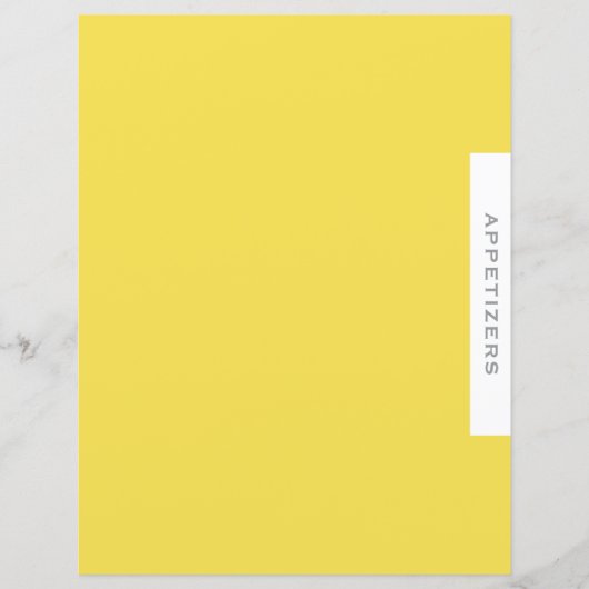 Rezessionsabteilung | Appetithappen | Einfach gelb (Vorderseite)