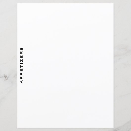 Rezessionsabteilung | Appetithappen | Einfach weiß (Rückseite)