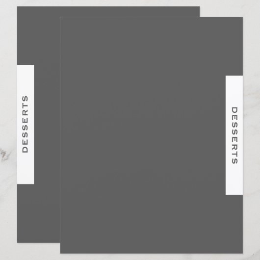 Rezessionsabteilung | Desserts | Grau und Weiß (Vorne/Hinten)
