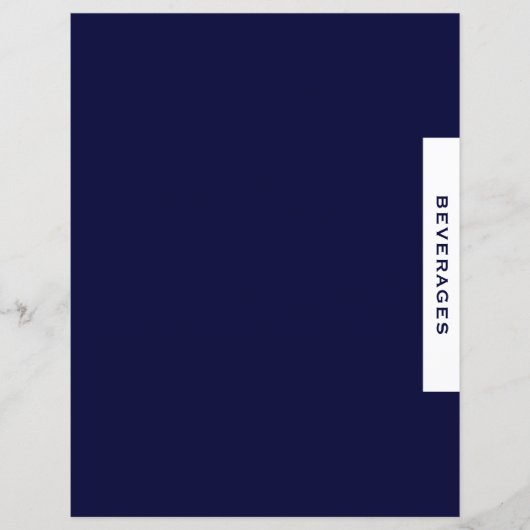 Rezessionsabteilung | Getränke | Marine und Weiß (Vorderseite)