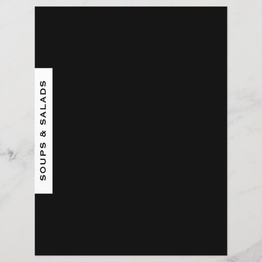 Rezessionsabteilung | Suppen und Salate | Schwarz/ (Rückseite)