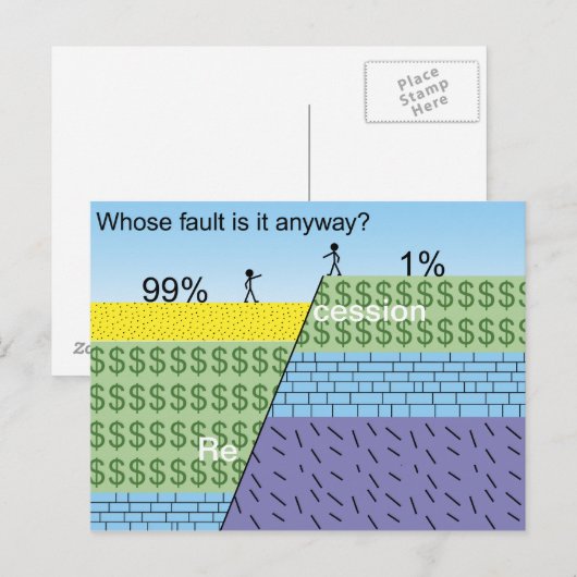 Rezessionsfehler Postkarte (Vorne/Hinten)