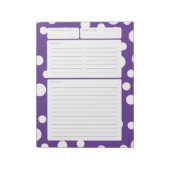 Rezpe Page Lila Polka Dots Notizblock (Rotiert)