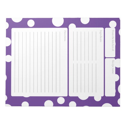 Rezpe Page Lila Polka Dots Notizblock (Vorderseite)
