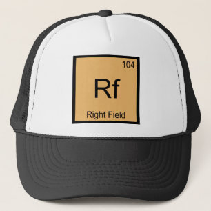 Rf - Chemie-Element-Symbol für das rechte Feld Bas Truckerkappe