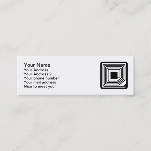 RFID-Mikrochip Mini Visitenkarte (Vorderseite)