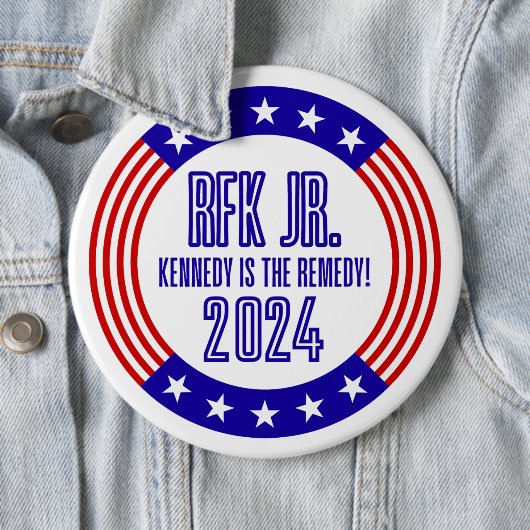 RFK Jr "Kennedy is the Remedy" Kampagne 2024 Button (Beispiel)