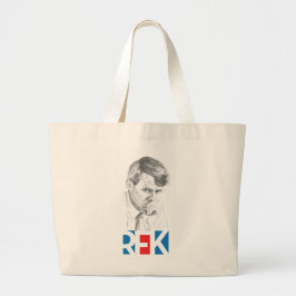 RFK Zeichnend mit RFK-Text in Rot & Blau Jumbo Stoffbeutel