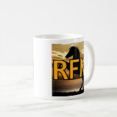 RFM-Logo für Pferd und Sonnenuntergang/Sonnenaufga Kaffeetasse (VorderseiteRechts)