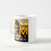 RFM-Logo für Pferd und Sonnenuntergang/Sonnenaufga Kaffeetasse (Vorderseite Links)