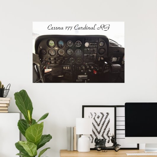 RG-Instrumentengruppe Cessna 177 Kardinal Poster (Heimbüro)
