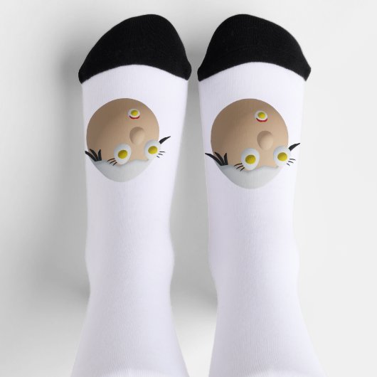 RG & RA Eigenwilliger Ei-Charakter Süßes Design Socken (Oben)