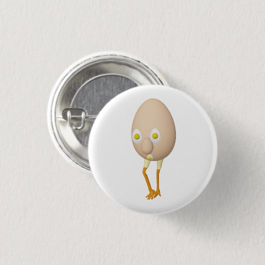 RG & RA Skurriler Ei-Charakter Süßes Design Button (Vorne & Hinten)