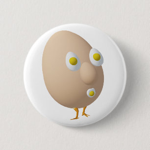 RG & RA Skurriler Ei-Charakter Süßes Design Button