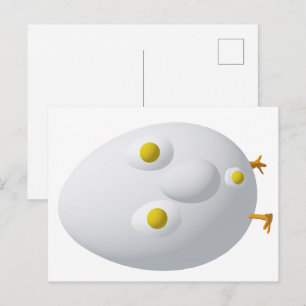 RG & RA Skurriler Ei-Charakter Süßes Design Postkarte