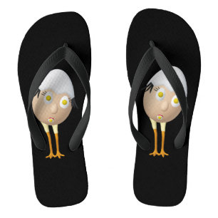 RG & RA Skurriles Ei-Charakter Süßes Design Badesandalen
