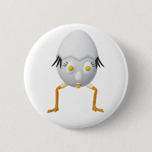 RG & RA Skurriles Ei-Charakter Süßes Design Button