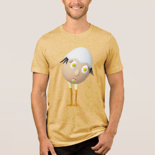 RG & RA Skurriles Ei-Charakter Süßes Design Tri-Blend Shirt