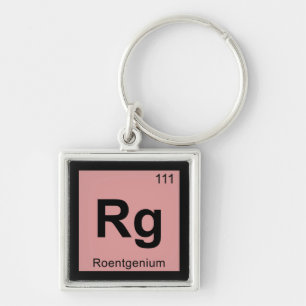 Rg - Röntgenium Chemie Periodensystem Symbol Schlüsselanhänger
