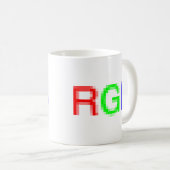 RGB-pixelated Kaffeetasse (VorderseiteRechts)