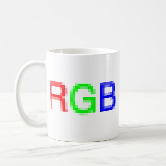 RGB-pixelated Kaffeetasse (Links)