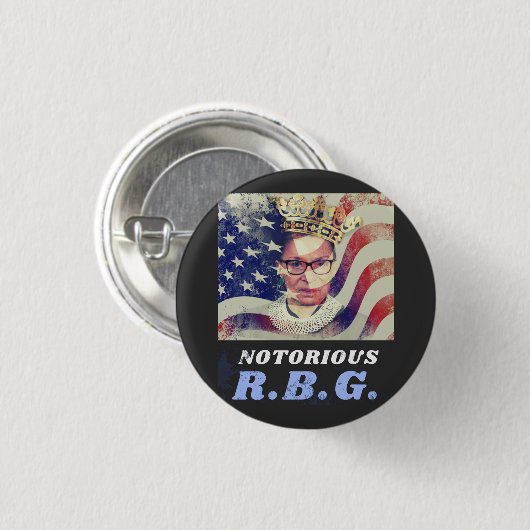 RGB Ruth Bader Ginsburg Feministin Liberale Button (Vorne & Hinten)