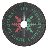 RGB Snowflakes Muster Name Kwanzaa hinzufügen Fleece Weihnachtsbaumdecke (Vorderseite)