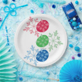 RGB Snowflakes Pappteller (Party)