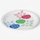 RGB Snowflakes Pappteller (Schrägansicht)